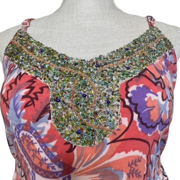 FREE PEOPLE Beaded Floral Coral Comb Dress, Size Small - NWT - Picture 4 of 9
